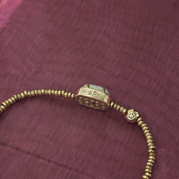 Kendra Scott Gold Beaded Bracelet with blue green Stone - Picture 4 of 4